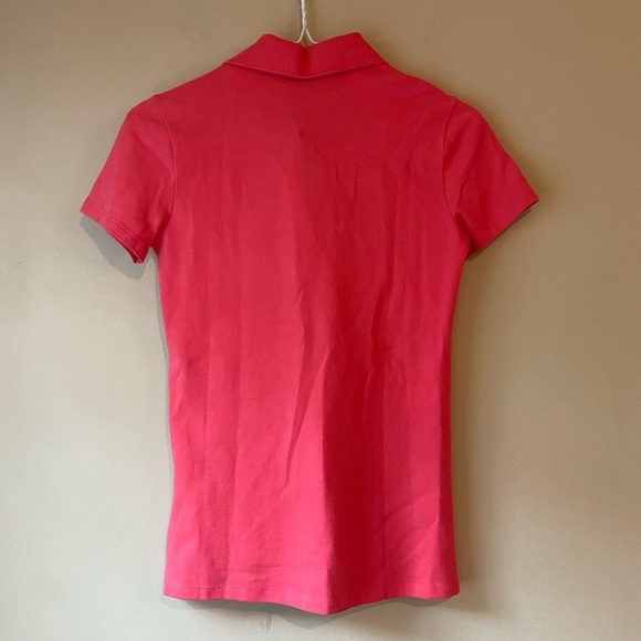 NEW AX Armani Exchange Polo Shirt Short Sleeve Collar XS Pink Coral Fitted - Picture 5 of 9